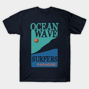 Vintage surfing Ocean Wave  Paradise  Typography T-Shirt
